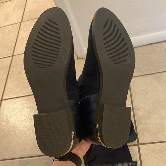 Navy blue over the knee boots - Picture 6 of 9